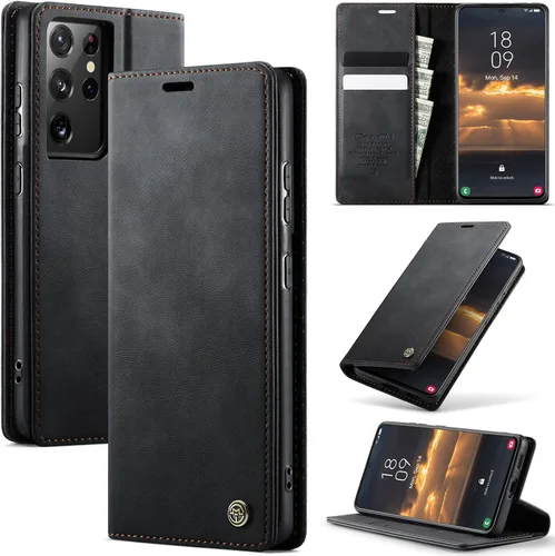 Vista 94 de Funda tipo cartera para Samsung Galaxy Z Fold 7 de piel con tarjetero y función atril, cierre magnético, bloqueo RFID, TPU a prueba de golpes, Negro