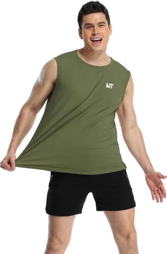 Vista 5 de NITAGUT Camiseta sin mangas para hombre, casual, clásica, sin mangas, para entrenamiento, culturismo, musculación
