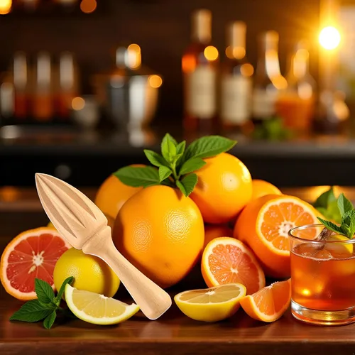 Vista 3 de Exprimidor de cítricos de madera y limón – Exprimidor manual manual de cítricos/naranja Herramienta exprimidora de frutas portátil para el hogar