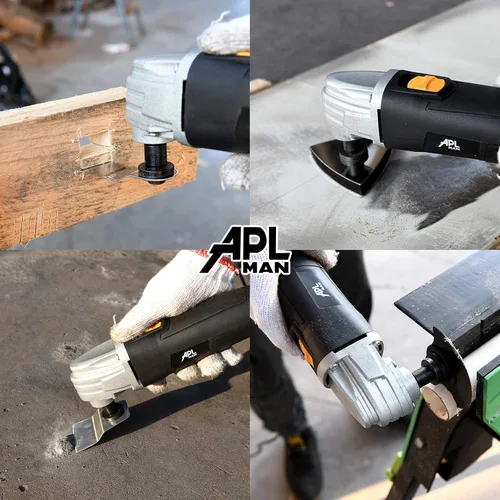 Vista 4 de APLMAN Herramienta oscilante multiusos, multiherramienta oscilante de 1.6 amperios con ángulo de oscilación de 3.2°, velocidad única y 8 accesorios