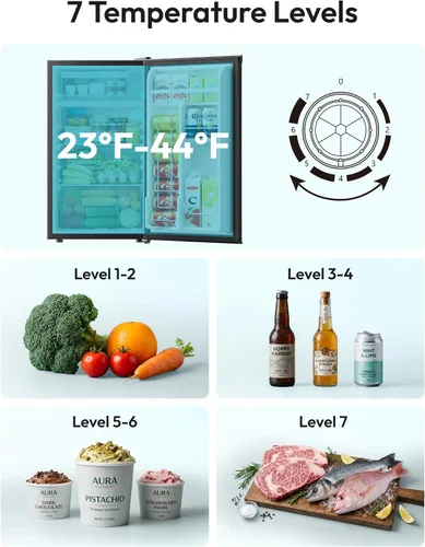 Vista 3 de EUHOMY Mini refrigerador con congelador, refrigerador compacto de 3.2 pies