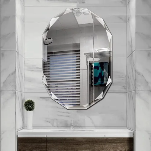 Vista 6 de SNUGACE Espejo de tocador de baño de montaje en pared sin marco con borde biselado, 20 x 28 pulgadas