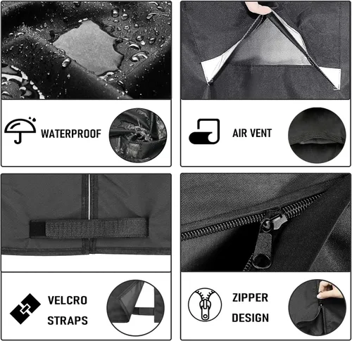 Vista 5 de Grisun Cubierta vertical para ahumador de pellets para Pit Boss Series 4/5, PBV4PS1, PBV4PS2, PBV5P1, PBV5PW1, 600D antidecoloración, impermeable