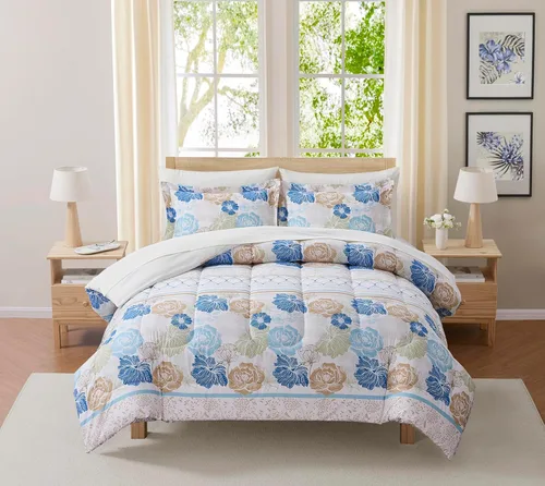 Vista 19 de Sweet Home Collection Juego de edredón de 7 piezas de color sólido para todas las estaciones, manta alternativa de plumón suave y lujosas sábanas