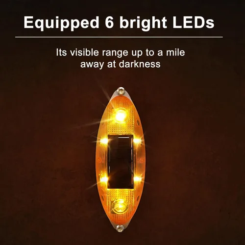 Vista 4 de Aolyty Luz estroboscópica solar de advertencia para exteriores, impermeable, brillante, luz solar intermitente de seguridad para sitios de Amarillo