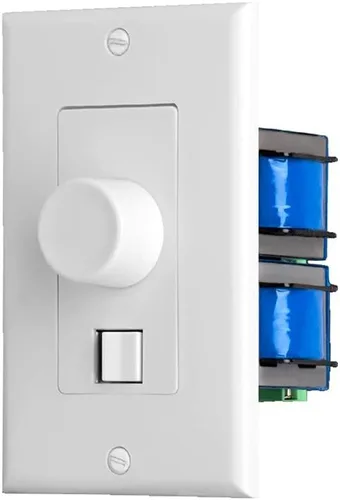 Vista 2 de OSD Audio control de volumen, ajuste de impedancia, integrado en la pared perilla giratoria - interruptor encendido/apagado blanco/marfil/almendra