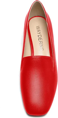 Vista 3 de WAYDERNS Zapatos de tacón grueso para mujer, con puntera cuadrada, mate, sólidos, de 1.5 pulgadas