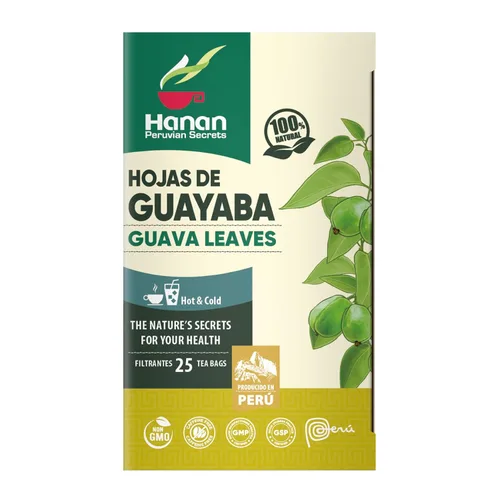 Vista 7 de Hanan Peruvian Secrets Hojas De Guayaba - Té de hierbas Hojas de guayaba 100% naturales 25 bolsas de té Apoya naturalmente las molestias