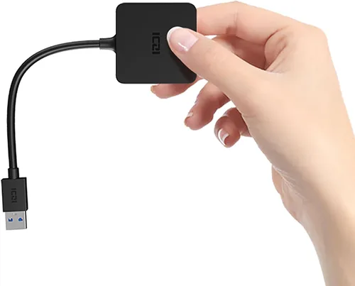 Vista 6 de ICZI central de USB con 4 puertos USB 3.0, central de datos para Mac, Windows y otras laptops., Negro