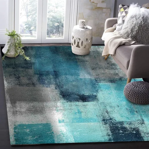 Vista 22 de Alfombra de entrada colorida arcoíris de 2 x 3 pies para baño, alfombra bohemia de mediados de siglo, abstracta de pelo bajo, tapete pequeño