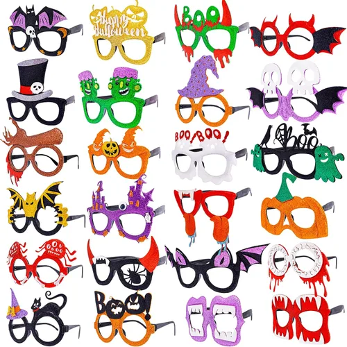 Vista 2 de Max Fun 24 vasos de fiesta de Halloween, gafas de fiesta con purpurina a granel para niños, regalos de fiesta de Halloween, suministros de decoración