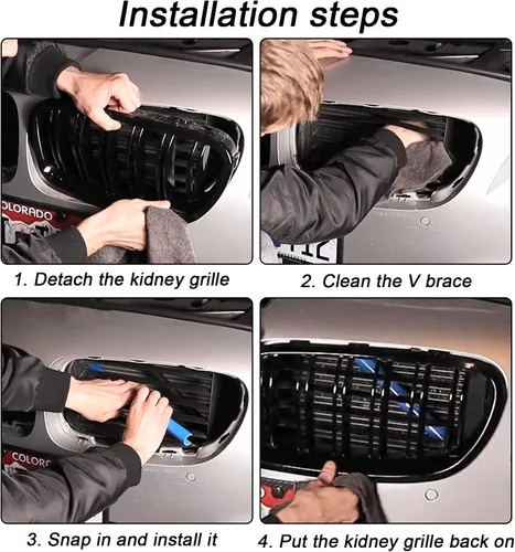 Vista 5 de Tiras de inserción de rejilla de repuesto para BMW F20 F30 F32 2012-2018, 320i 328i 330i 335i 420i 428i 435i accesorios (azul, serie 3)