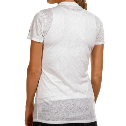 Vista 3 de Under Armour Utah Utes Power In Pink Burnout VNeck Premium Performance TShirt White
