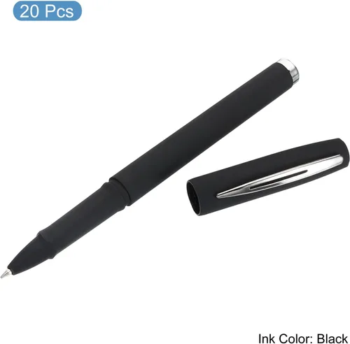 Vista 3 de PATIKIL Bolígrafos de gel de tinta negra, paquete de 20 bolígrafos de punta fina de 0.020 in, suministros de oficina de escritura suave con tapa