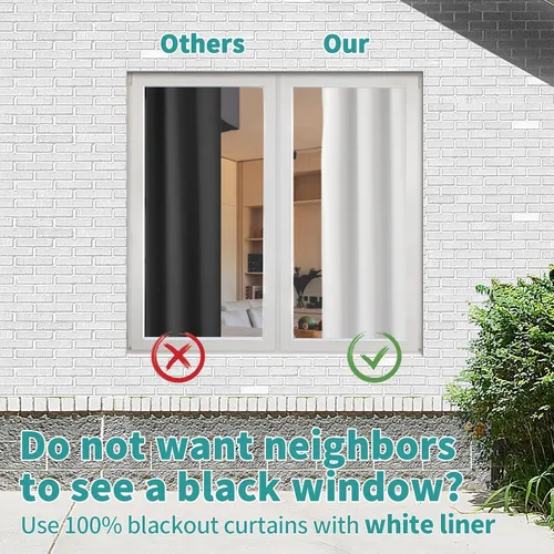 Vista 7 de BGment - Cortinas blackout blancas para dormitorio de 63 pulgadas de largo, juego de 2 paneles, cortinas para habitación con aislamiento térmico