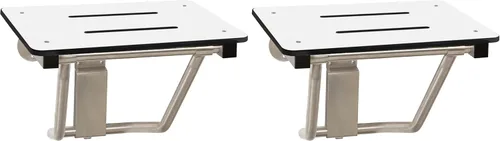 Vista 15 de Asiento de ducha plegable de montaje en pared negro de 32" x 15", compatible con ADA