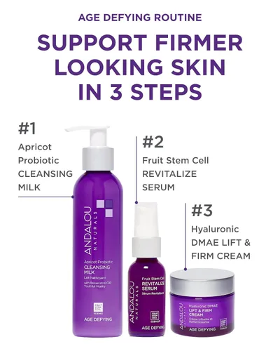 Vista 3 de Andalou Naturals Crema Hidratante para la Cara con Ácido Hialurónico y DMAE Crema Antienvejecimiento para la Cara con Ácido Hialurónico Ayuda a