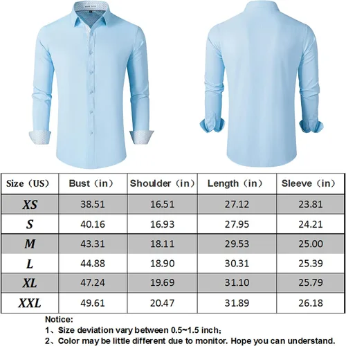 Vista 6 de MUSE FATH Camisa de vestir para hombre, casual, de ajuste regular, manga larga