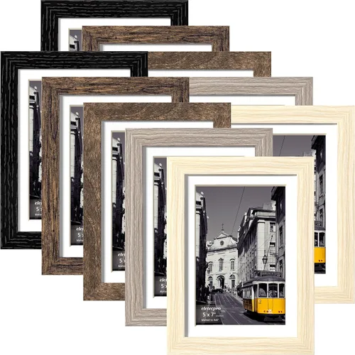 Vista 94 de eletecpro Juego de 5 marcos de fotos de 8 x 10 pulgadas, collage de fotos, decoración de pared, fotos de 5 x 7 con paspartú o de 8 x 10 pulgadas sin