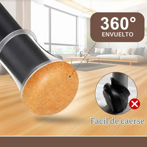 Vista 3 de OCONDA 20 Pcs Chair Leg Floor Protectors, Fit Diameter: 9/16" to 12/16" Transparente-20 piezas