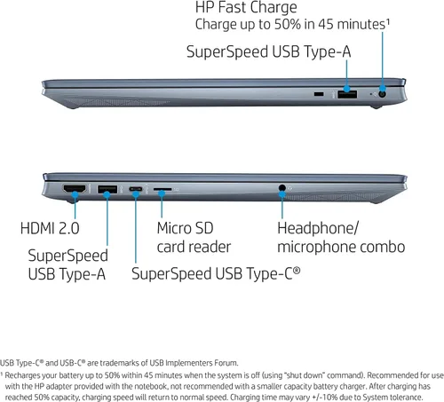 Vista 5 de HP Laptop Pavilion 2022 FHD 1080P IPS de 15.6 pulgadas, AMD Ryzen 7-5700U de 8 núcleos (hasta 4.3 GHz, Beat i7-1180G7), 32 GB de RAM, 1 TB NVMe SSD