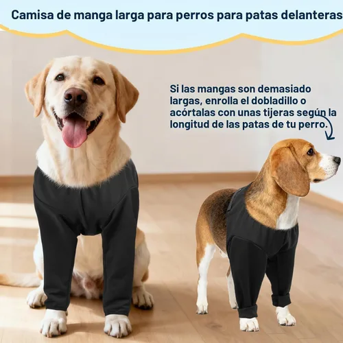 Vista 8 de BARKLESS Traje de recuperación para cirugía de perro para pierna delantera, transpirable y suave, camisa de manga larga para perro para dejar