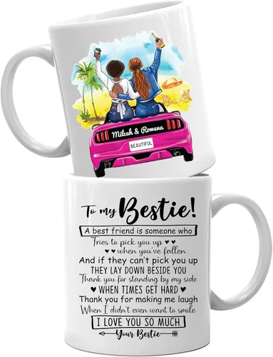 Vista 24 de Taza de café con texto en inglés "Best Friends Are The Sisters We Choose Ourselves We Choose Ourselves para mujeres, mejores amigas, taza de café