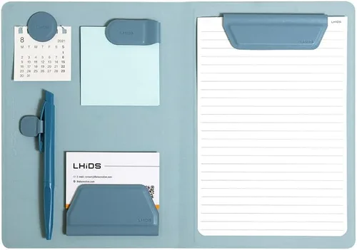 Vista 21 de LHiDS Creative Magnetic Business Portfolio Lite - Organizador de portafolio de currículum con portapapeles, clip para papel, bloc de escritura