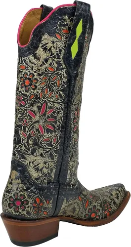 Vista 3 de Johnny Ringo Legacy Collection Granero Negro Floral Incrustación 922-37T