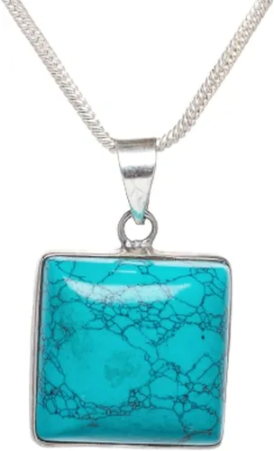 Vista 3 de Colgante de piedra preciosa turquesa de plata de ley 925 con piedra natal turquesa, colgante de plata 925, regalo para ella, joyería hecha a mano