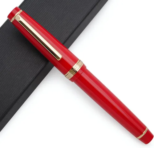 Vista 38 de Pluma estilográfica JINHAO 82 con clip dorado (plumín F 0.5mm, verde aguacate)