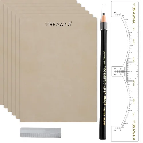 Vista 5 de BRAWNA - 3D PMU Practice Skin para tatuaje de cejas, rubor labial y delineador de ojos - Suministros PMU - Kit de microblading - 2 piezas
