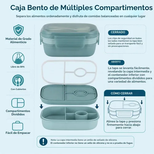 Vista 4 de Juego de lonchera Bento para mujer, con termo de sopa de 12 onzas, con recipientes de alimentos a prueba de fugas, bolsa de almuerzo aislada