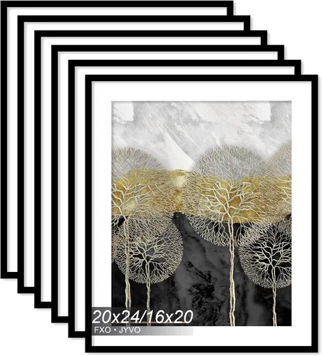 Vista 54 de Fxojyvo Marco de Fotos de 4x6, Muestra Foto de 3.5x5 con Paspartú o 4 x 6 Sin Paspartú, Liviano y de Alta Transparencia Marco de 4 por 6 para Pared