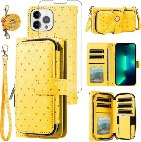 Vista 110 de Funda para teléfono iPhone 6 6S con cremallera y protector de pantalla con protector de pantalla, correa de cordón cruzado, ranura para iPhone 6 Six