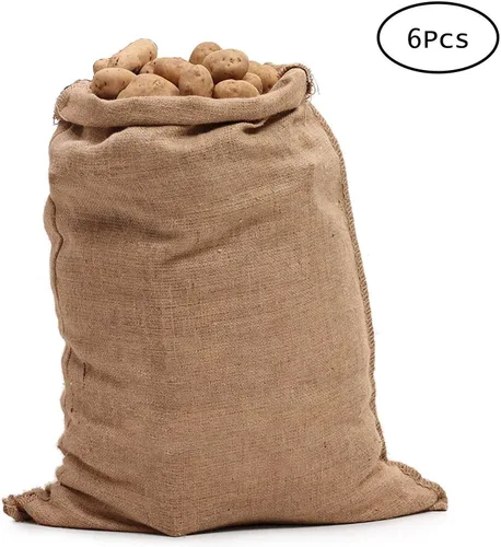 Vista 4 de Bekith Sacos de arpillera para patatas de alta resistencia de 24 x 39 pulgadas, juego de 6