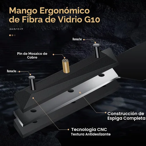 Vista 4 de Huusk Cuchillo de chef de 8 pulgadas, cuchillos de cocina Gyuto de acero Negro