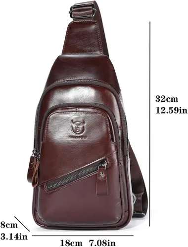 Vista 2 de KPYWZER Mochila de cuero para hombre