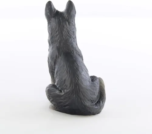 Vista 2 de Conversation Concepts Figura pequeña de pastor alemán negro y plateado Black & Silver Miniature German Shepherd