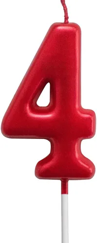 Vista 11 de NEWCANDLE - Velas de cumpleaños con purpurina roja
