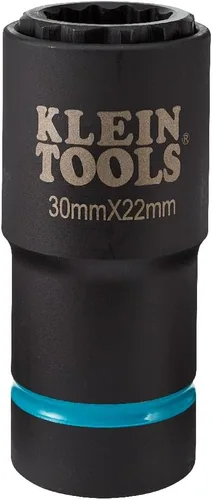 Vista 15 de Klein Tools Toma de impacto, métrica, unidad de 1/2 pulgada, enchufes profundos de 12 puntos