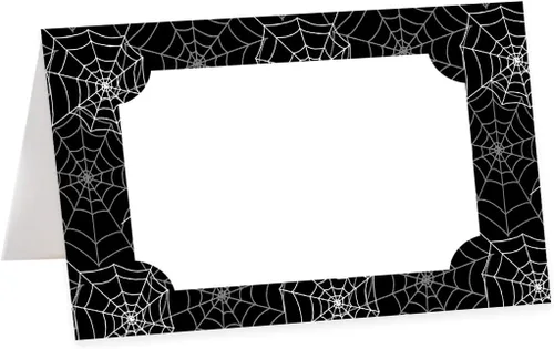 Vista 36 de Andaz Press Tarjetas de lugar con nombre de Halloween para colocar la mesa, etiquetas de alimentos en blanco para tarjetas de bufé de fiesta