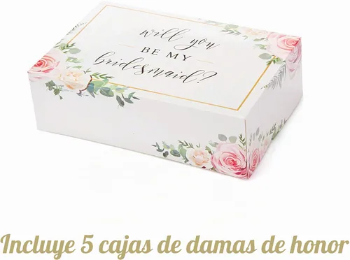 Vista 3 de Juego de 6 cajas de regalo para dama de honor