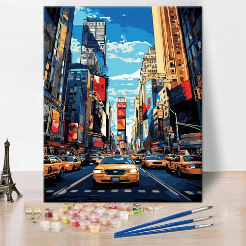 Vista 17 de Kit de pintura por números de playa con rocas para adultos, Moonbend DIY Kit de pintura al óleo, lienzo nocturno, pigmento acrílico, pintura