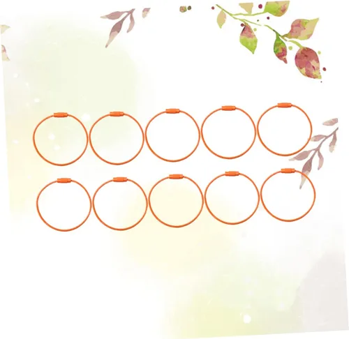 Vista 2 de COHEALI Llavero de metal para manualidades, 10 piezas, llavero de coche, colgante de equipaje, anillo de identificación, anillo de alambre, etiqueta