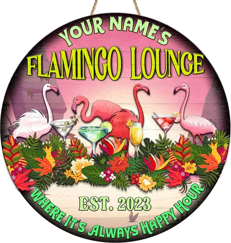 Vista 14 de Letreros de flamenco personalizados impresos en toda la superficie, 8 x 8 pulgadas, 12 x 12 pulgadas, 18 x 18 pulgadas, letrero de flamenco, letrero