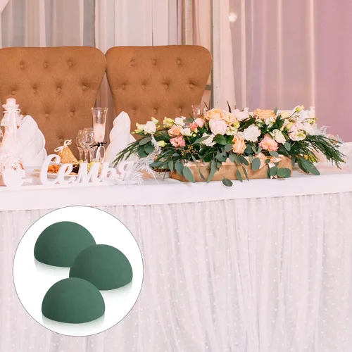Vista 6 de Shihanee 12 bolas redondas de espuma floral en bloque de espuma floral húmedo y seco, bolas de espuma de flores verdes para flores artificiales