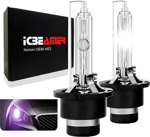 Vista 17 de ICBEAMER 10000K D1R D1C D1S Xenon HID Reemplazo directo Reemplazar bombillas de luz baja para faros delanteros de fábrica OEM [Color: azul]