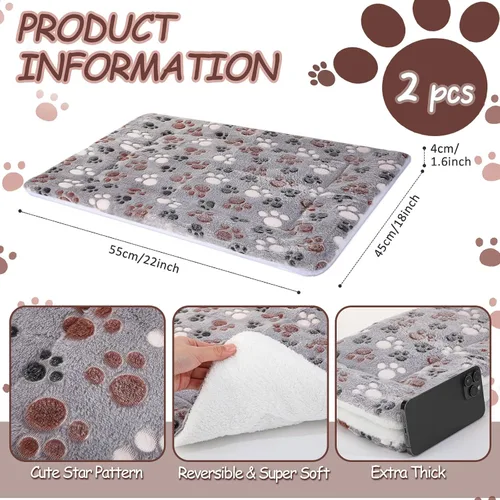 Vista 2 de VitalCozy Paquete de 2 tapetes autocalentables para gatos, almohadilla autocalentable, reversible, lavable a máquina, refleja el calor corporal