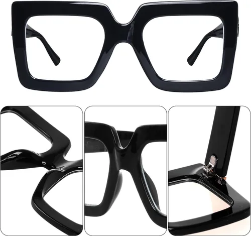 Vista 3 de hoyuwak Gafas de luz azul cuadradas de gran tamaño, 3 unidades, gafas